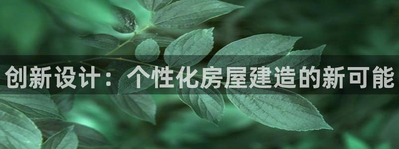 富联娱乐招商疑判官333OO：创新设计：个性化房屋建造的新可能