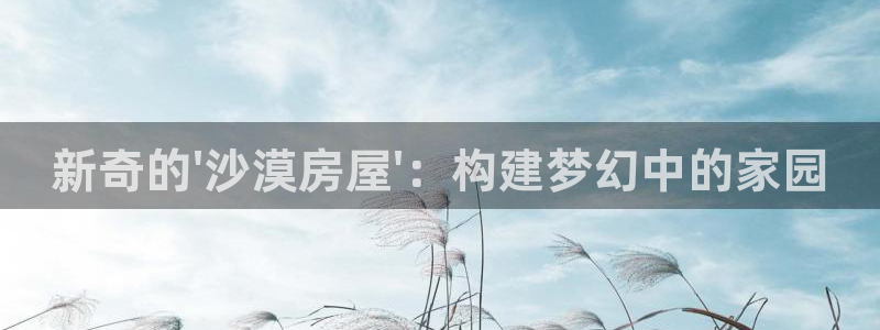 富联娱乐总代理：新奇的\'沙漠房屋\'：构建梦幻中的家园