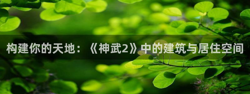 富联娱乐注册就判官333OO：构建你的天地：《神武2》中的建筑与居住空间