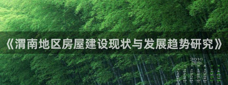富联娱乐骗局揭秘：《渭南地区房屋建设现状与发展趋势研究》