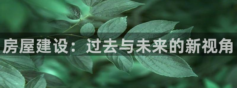 富联娱乐登录链接在哪打开：房屋建设：过去与未来的新视角